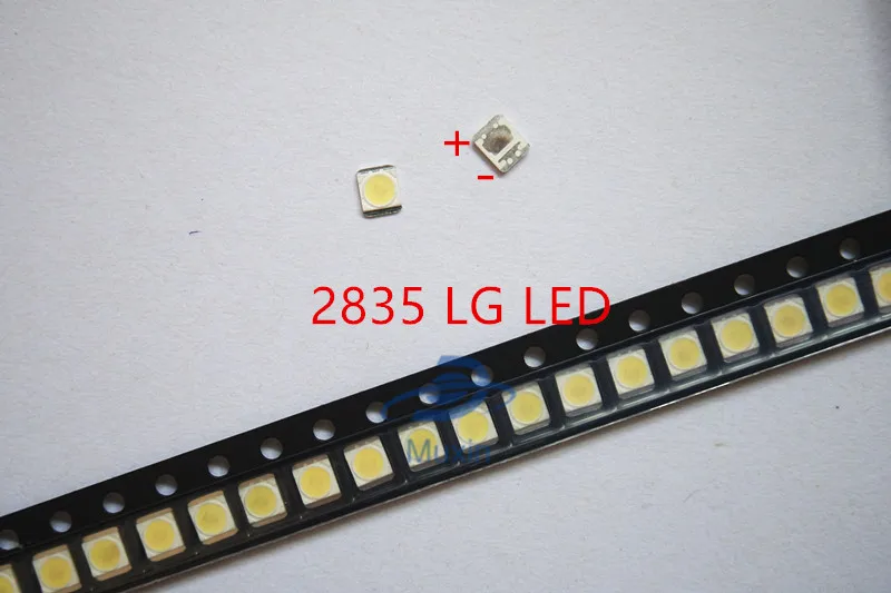 500 шт./лот 3528 2835 3V SMD светодиодный Бусины 1 ватт LG 100LM холодный белый для ТВ ЖК-дисплей Подсветка