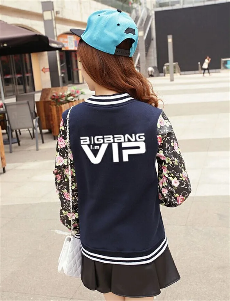 KPOP BIGBANG зимнее пальто куртка GD g-dragon значок Корея бейсбольная форма Повседневная куртка толстовки Харадзюку Готический женские толстовки