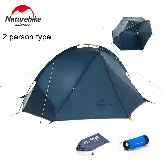 

Naturehike 2 Person Hiking Tent Pro 20D Silicone Fabric Wateproof Single Pole Light Tent NH Camping Cycling Backpacking tent