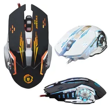 T50 Wired 2400DPI USB 6 Button Ergonomic Optical Gaming Mouse Gamer For PC Laptop Computer Soothing LED Backlit Game Mice 2017