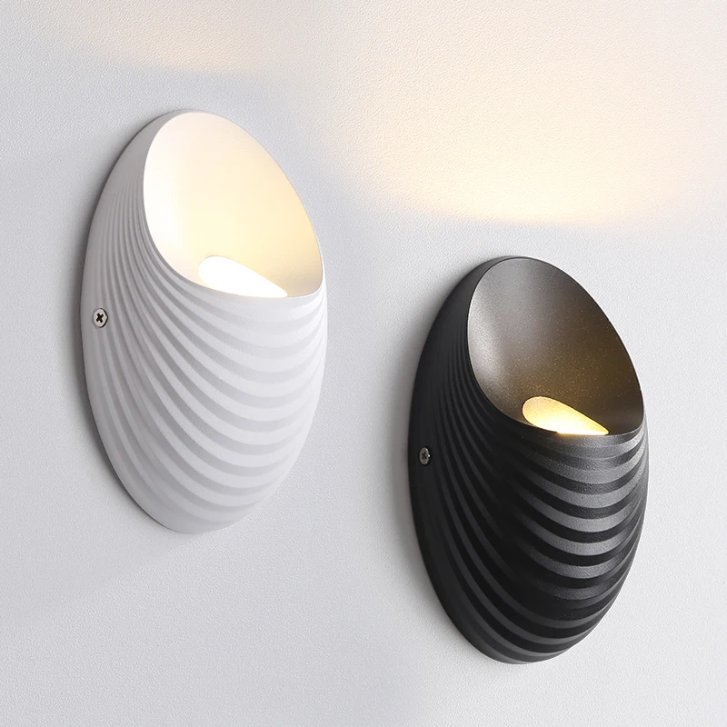 

Black White Wall Sconce Bedside lights Modern minimalist bedroom bedside lamp LED wall lamp black and white living room lamp