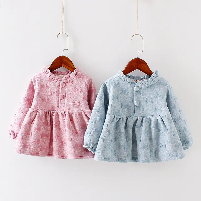 Buy 2017 New Winter Baby Girl Dress Cotton Velvet