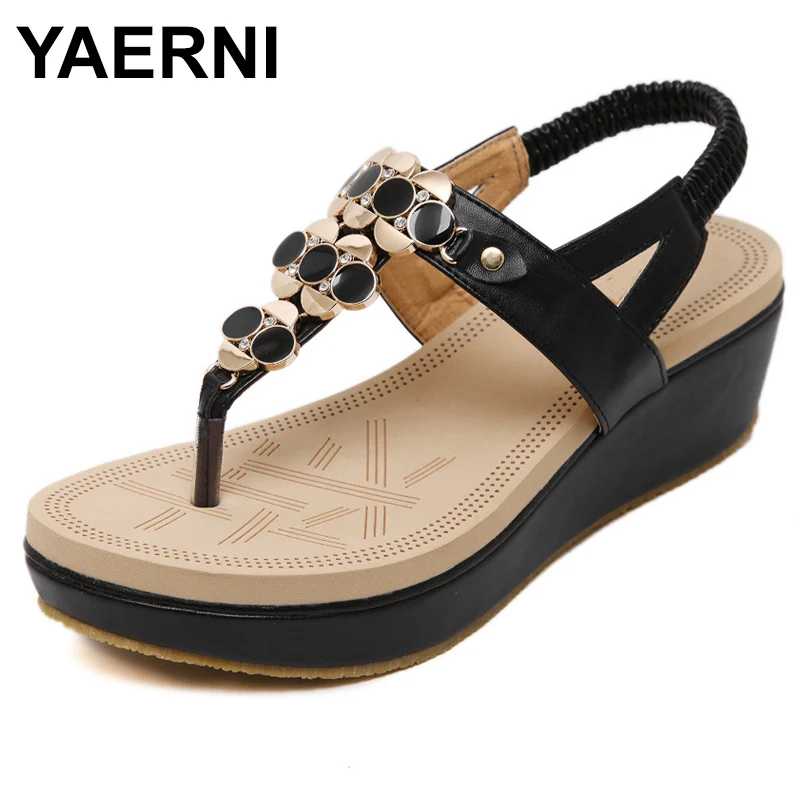 

YAERNI Summer Comfortable Sandals Women Platform Sandals Fashion Flip Flops Shoes Woman Sandals 35-40