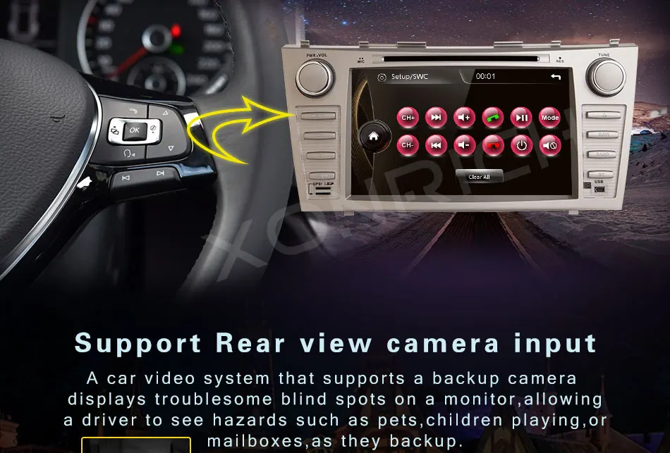 Excellent 2 Din Car DVD Multimedia Player For Toyota Camry 2007 2008 2009 2010 2011 Aurion GPS Navigation Head Unit Stereo Radio Audio BT 7