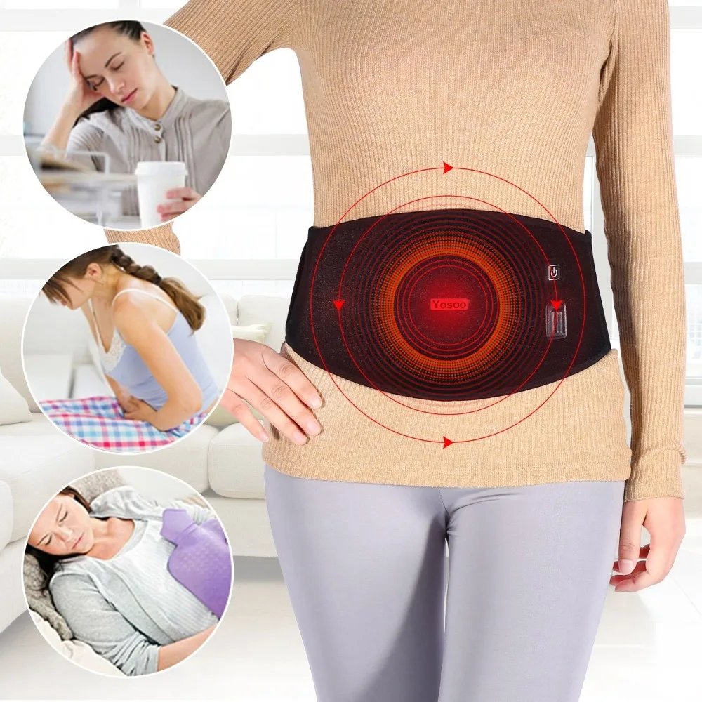 Yosoo Waist Heating Pad Lower Back Support Wrap Hot&Cold Therapy Waist Brace For Body Pain