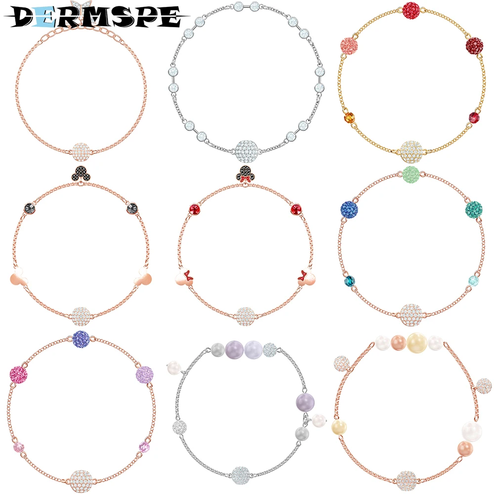 

REMIX Series Magnetic Buckle Zircon Bracelet White Gold Fit Birthday Stone Letter Pendant DIY Combination 5464297 5466823