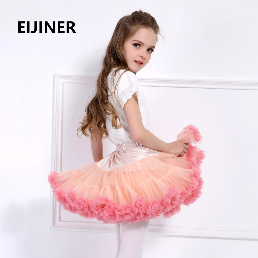 

Kids Girls tulle Tutu Skirt for 1-8Y Children Stage Princess Ballet Dance Clothes Party Clothing Bubble Fluffy Skirt (Red)
