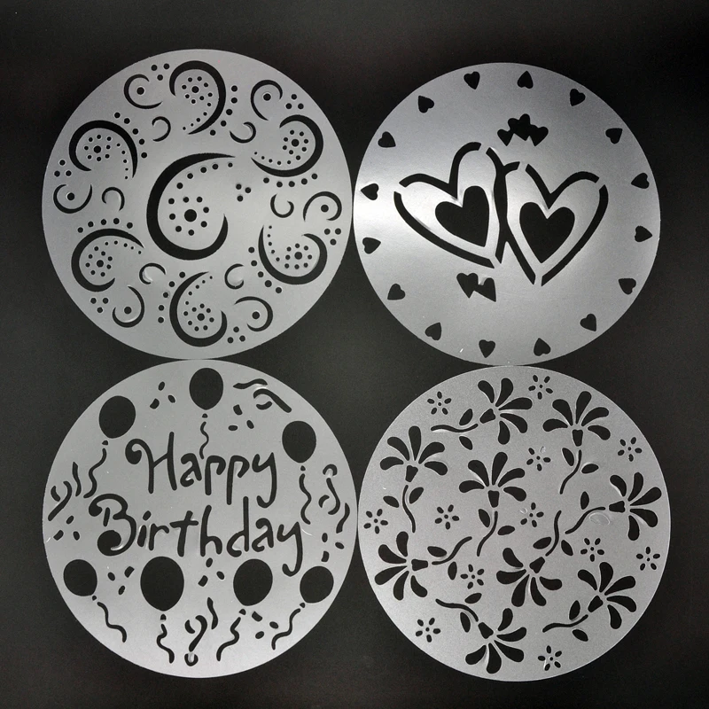 Aliexpress Buy 4Pcs Set Plastic Cake Stencil