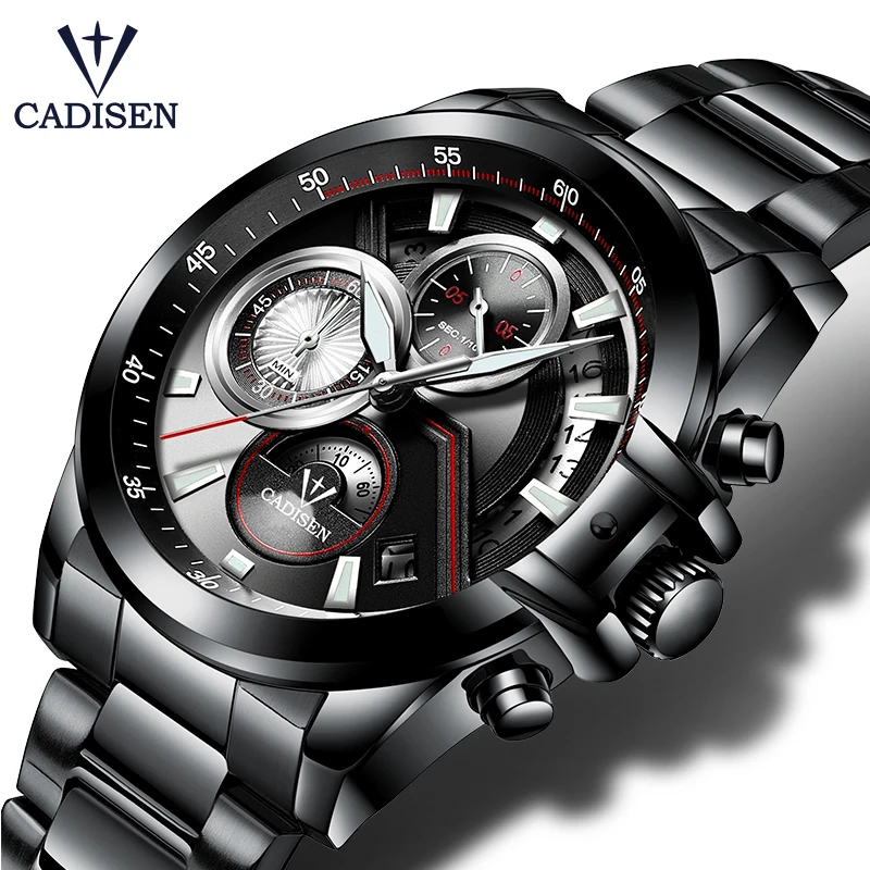  CADISEN 2019 Watch Men Top Brand Luxury Military Army Sports Casual Waterproof Mens Watches Quartz 