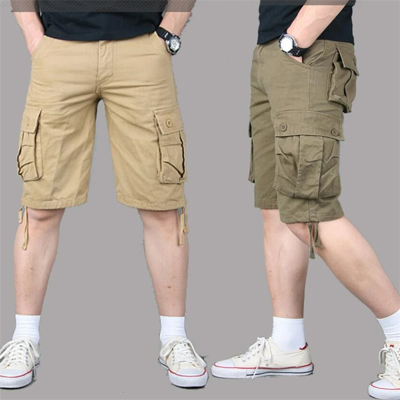 

Plus Size Cargo Shorts Men New Summer Casual Loose Shorts Overall Multi-pocket Military Workout Tactical Shorts Masculino 29-44
