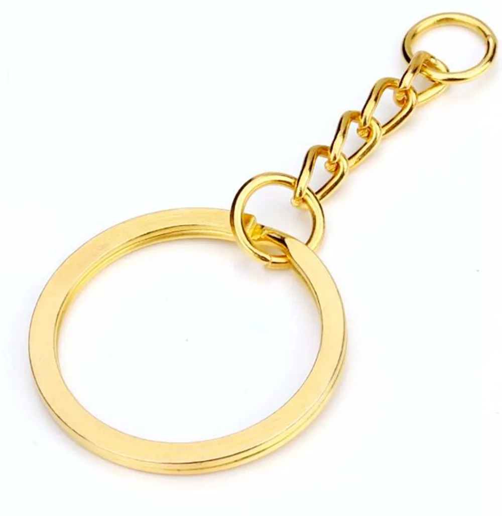 20Pcs Split Key Chain Keyring Silver Plate Golden Color Metal Keychains
