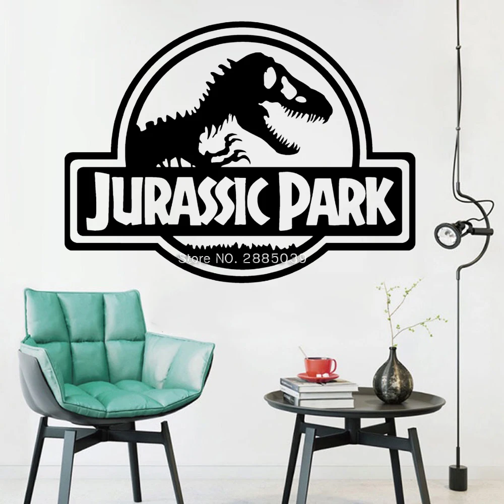 Us 7 45 30 Off Jurassic Park Sign Wall Sticker For Kids Bedroom Waterproof Decals Art Cartoon Murals Home Wall Decor Pattern New Arrivals T107 In