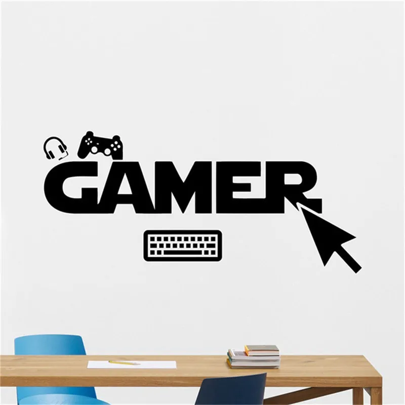 Gamer Gamepads Wall Decal Gaming Joystick Gamepad Home Decor Video Game Wall Sticker Video Game Wall