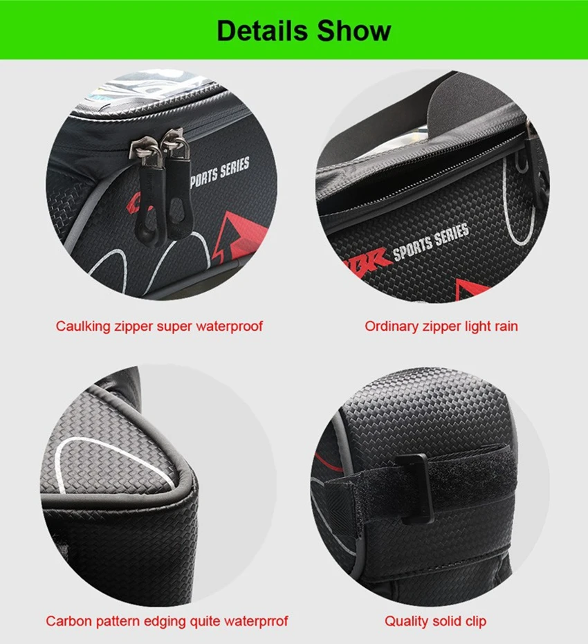 Cheap Waterproof Bicycle Front Tube Bags 6 Inch Phone Touch Screen Bag Mountain Road Bike Top Front Tube Frame Bag Cycling Saddle Bag 12