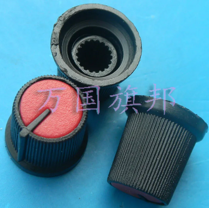 Free Delivery.Environmentally friendly plastic potentiometer knob red high 15 mm diameter | Электронные компоненты и
