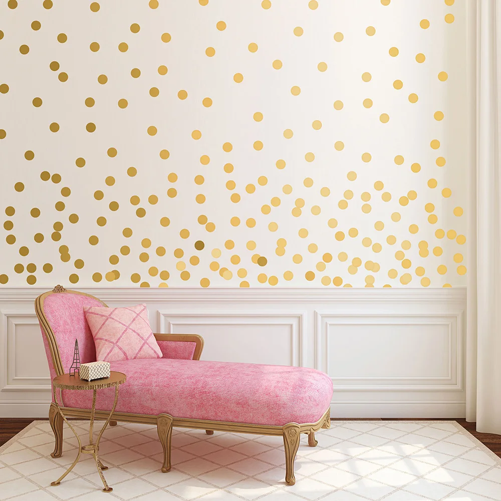 

Gold Polka Dots Wall Sticker Baby Nursery Kids Room Cartoon Polka Dots Wall Decal Bedroom Living Room Vinyl Art Mural Decor Dots