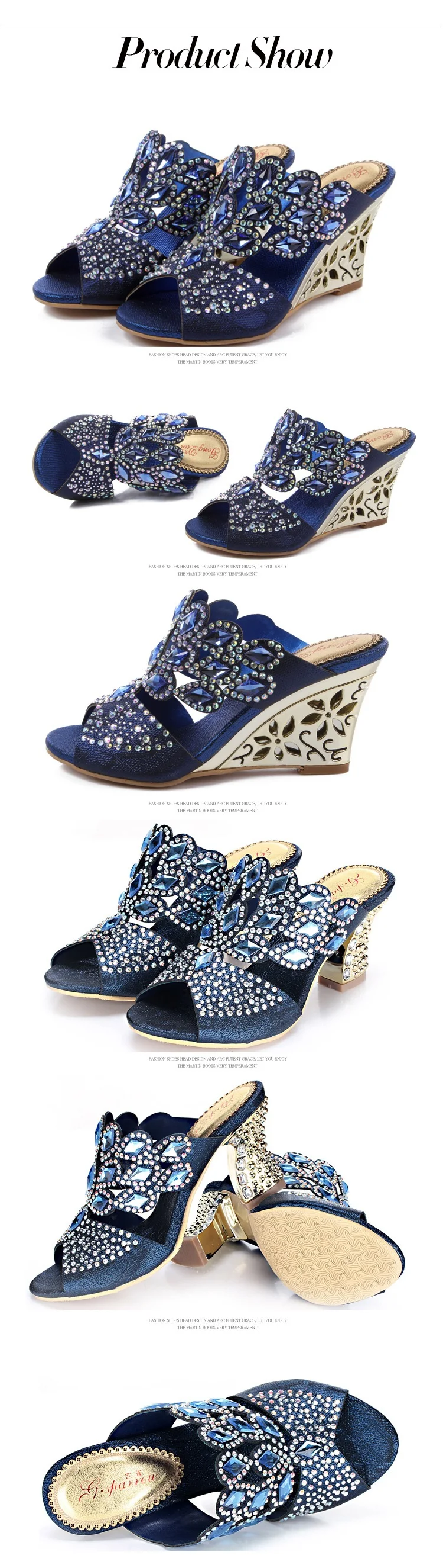 2016 New European Summer Diamond Leather High Heel Shoes Wedges Footwear Online Shopping Sandals Thick Big Size4