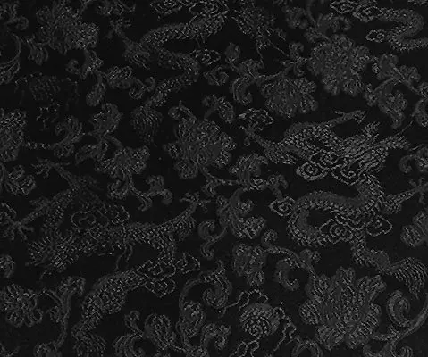 20y asian chinese blak dragon brocade satin fabric fs42 in fabric