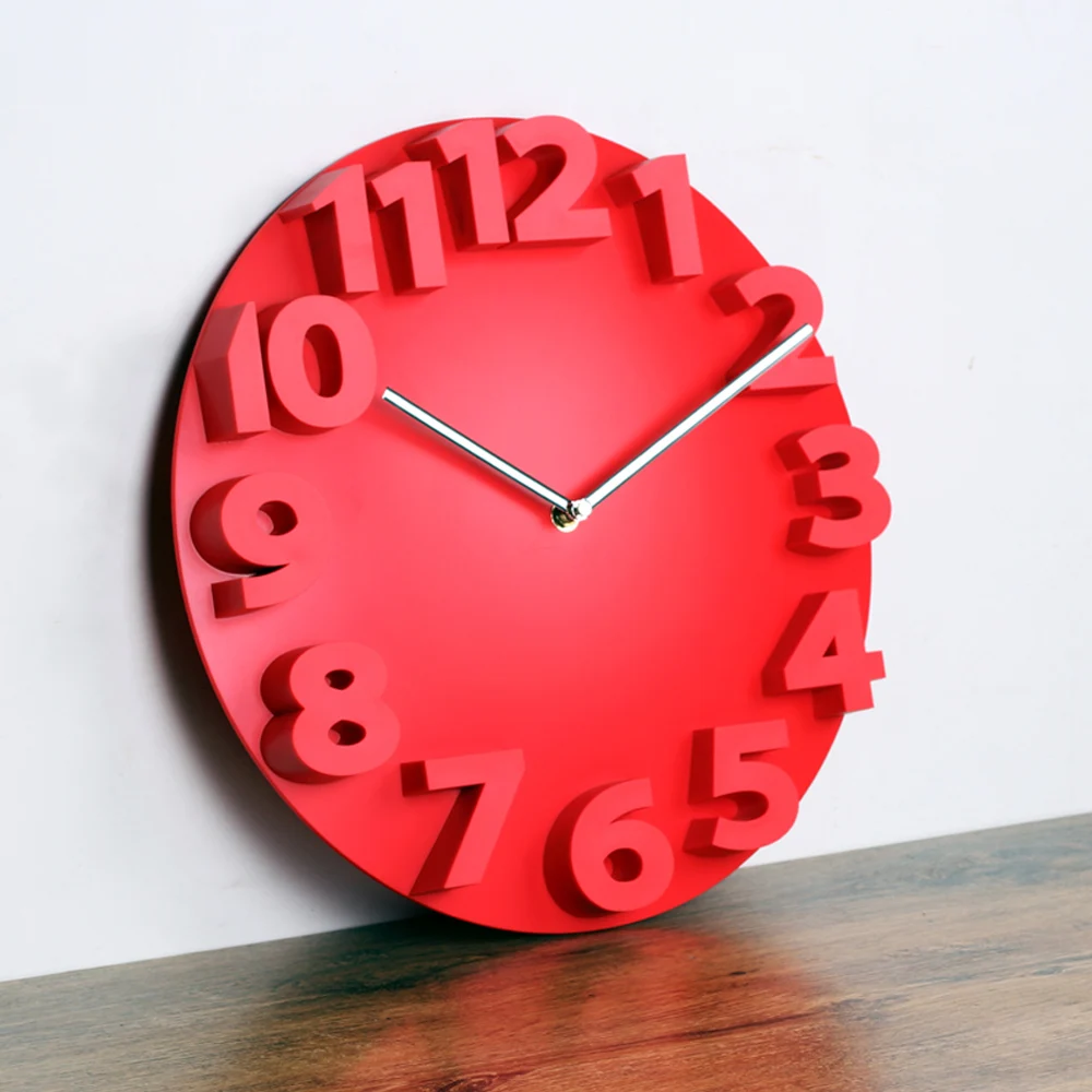 Big Number 3d wall clock digital large decorative wall clock modern