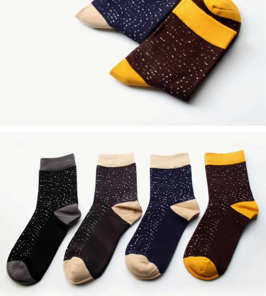 Мужские носки из бамбукового волокна с пятнами; зимние теплые носки; Лидер продаж; модные носки для отдыха; повседневные носки в коробке; 5 пар/лот