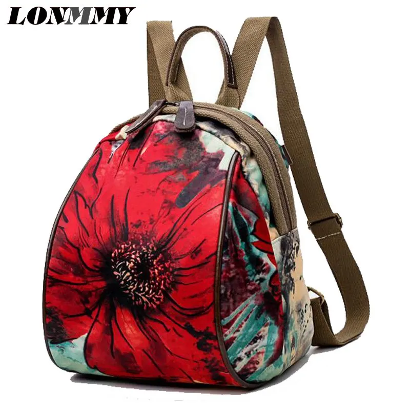 

LONMMY Oxford Women Backpacks Fashion casual Hawaii flower pattern women travel backpack school backpack mochilas feminina new