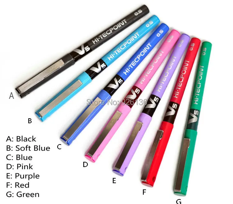 

12 PC Pilot V5 HI-TECPOINT 0.5 mm Needle point Extra Fine Point Liquid Ink Roller Ball Pen