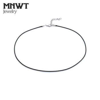 

MNWT PU Leather Cord Lanyard Pendant Stainless Steel Lobster Lock Black Fashion Men/Woman Choker Rope Necklace 1.4/1.5/2mm
