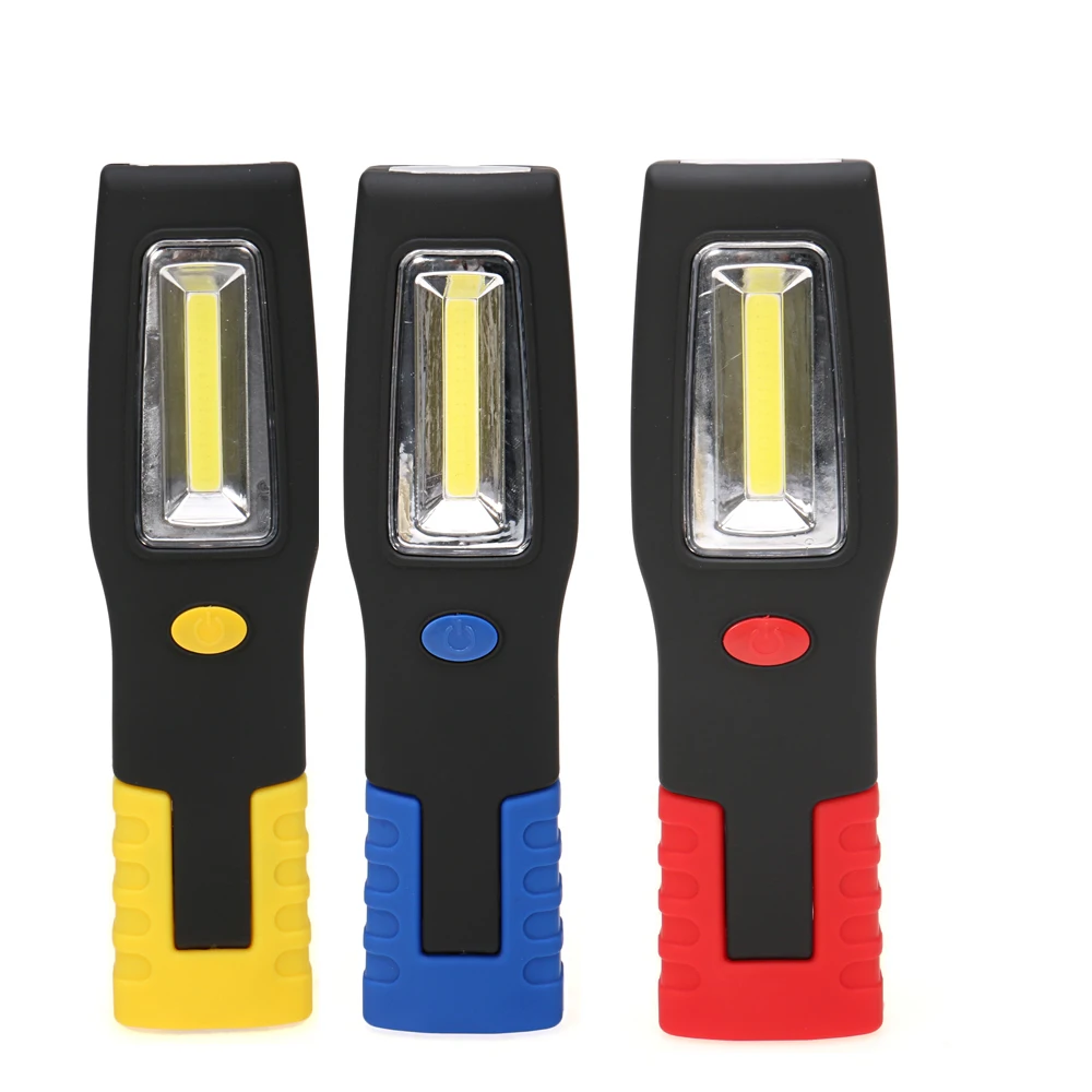 

Portable Led Magnetic Flashlight COB Worklight Torch Tent Lamp Battery Powered Light with Hook Yellow/Red/Blue On Sale