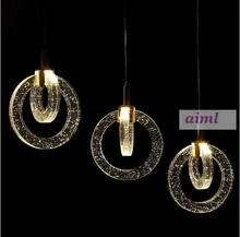 K9 crystal annular air bubble Pendant Lights 90-260V Pendant lamps LED originality crystal pendent lamp K9 crystal Restaurant candles k9 crystal pendant lights hanging lamps spherical tree leaf crystal abajur lustre de bar home bedroom lampadario lamp