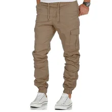 Брендовая мужская одежда, высокое качество, мульти-карман, шнурок, повседневные тактические брюки карго, мужские брюки с эластичным поясом размера плюс 3XL