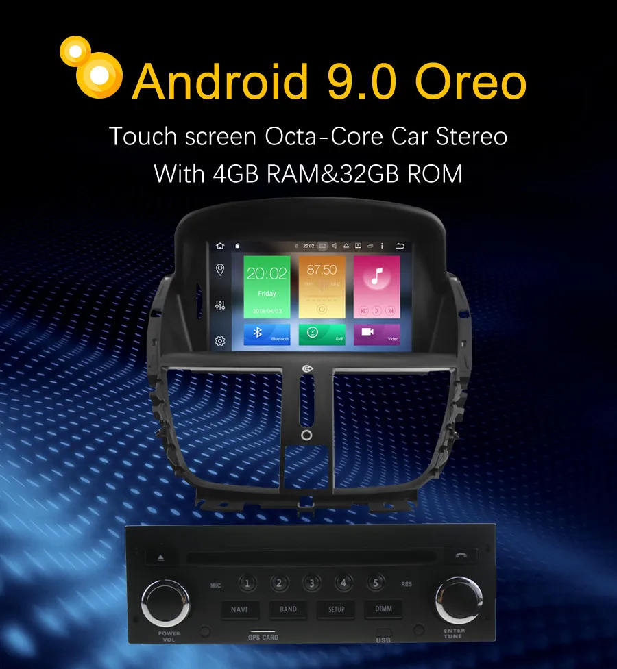 Best Octa Core 4G RAM Android 9.0 Car DVD player GPS Navigation Multimedia Stereo For Peugeot 207 2008-2014 Auto Radio Audio Headunit 2