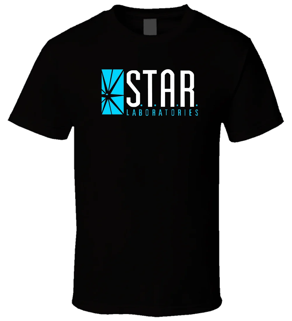 Вспышка-Star Laboratories 5 рубашка уличная забавная одежда с принтом хип-топа Мужская футболка Топы футболки мультфильм