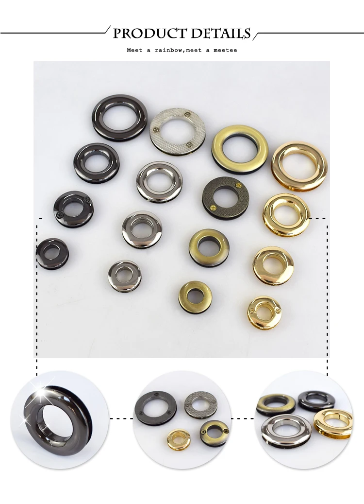 Meetee 4 шт. 10-25 мм высококачественная металлическая скобы для кошелька люверс Винт Втулка литье под давлением уплотнительное кольцо люверсы DIY швейная сумка аксессуары
