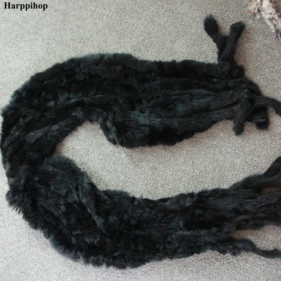 Модный женский классический шарф, 8 вертикальных полос, длинный шарф, 135 см* 16 см, женский зимний Настоящий мех кролика, шарфы