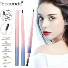 1 шт. с двойной головкой карандаш для бровей с кистью длительный МАКИЯЖ глаз бровей оттенок вращающийся, автоматический Водонепроницаемый Карандаш косметический инструмент