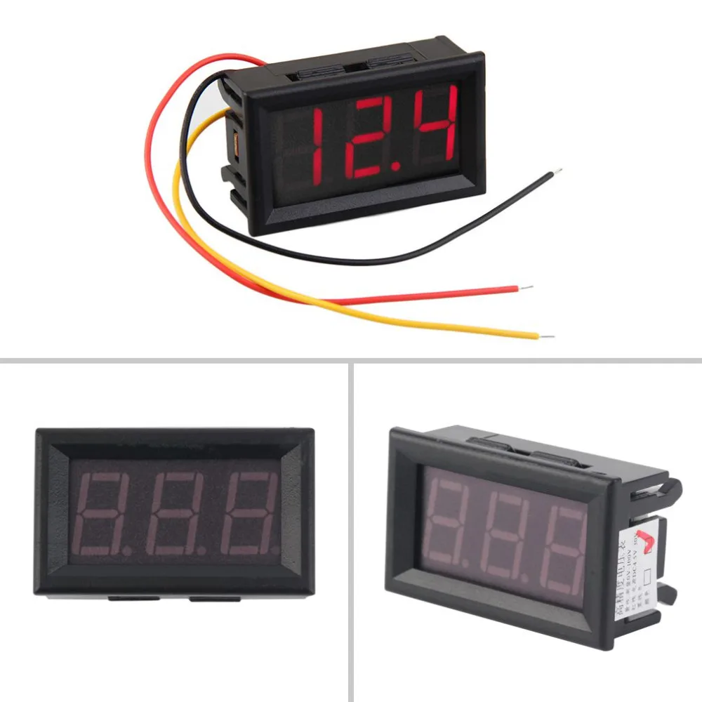 Mini Digital Voltmeter 0-100V Red LED Vehicles Motor Voltage Panel Meter Red