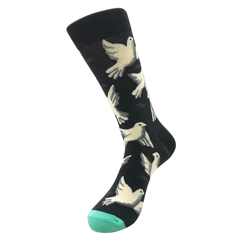 1 Pair Novelty Men’s Casual Cotton Crew Socks Stockings Brightly Colored Animal Patterns