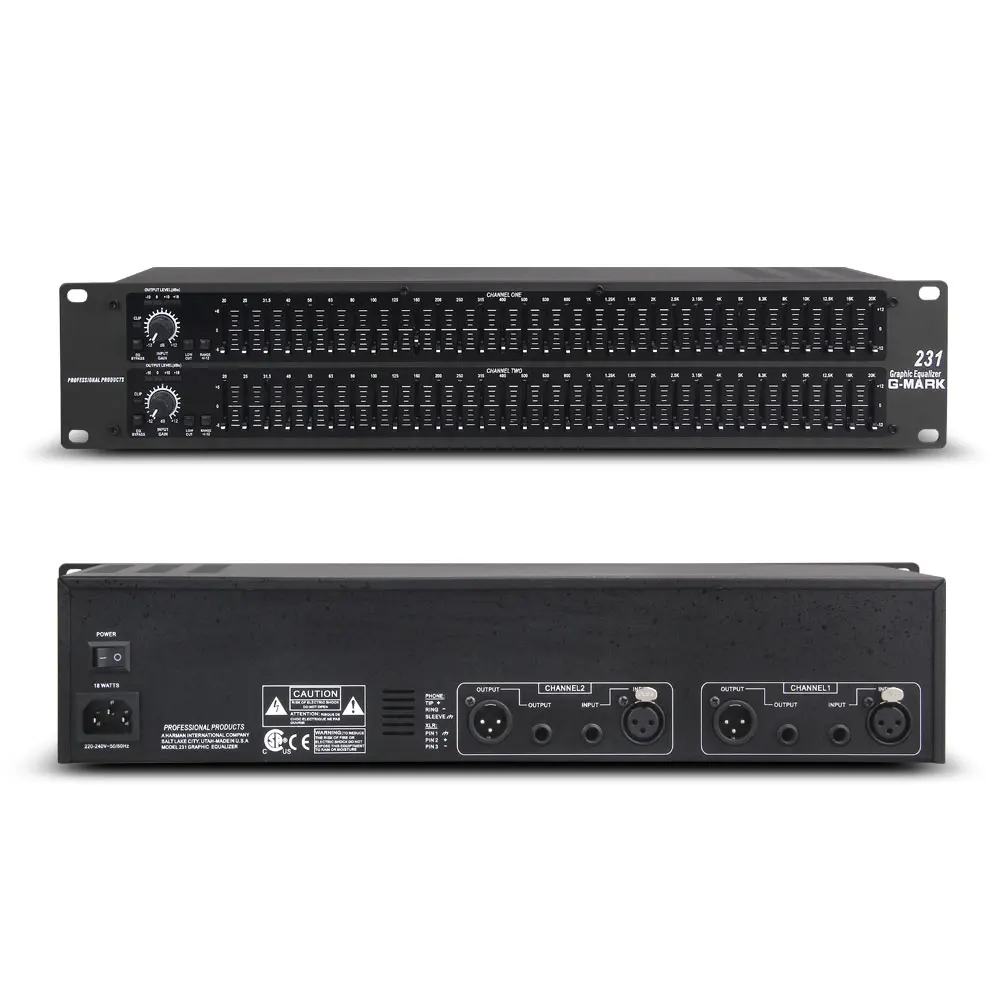 G MARK EQ 231 Professional Equalizer stage analog Dual Channel 31 Band