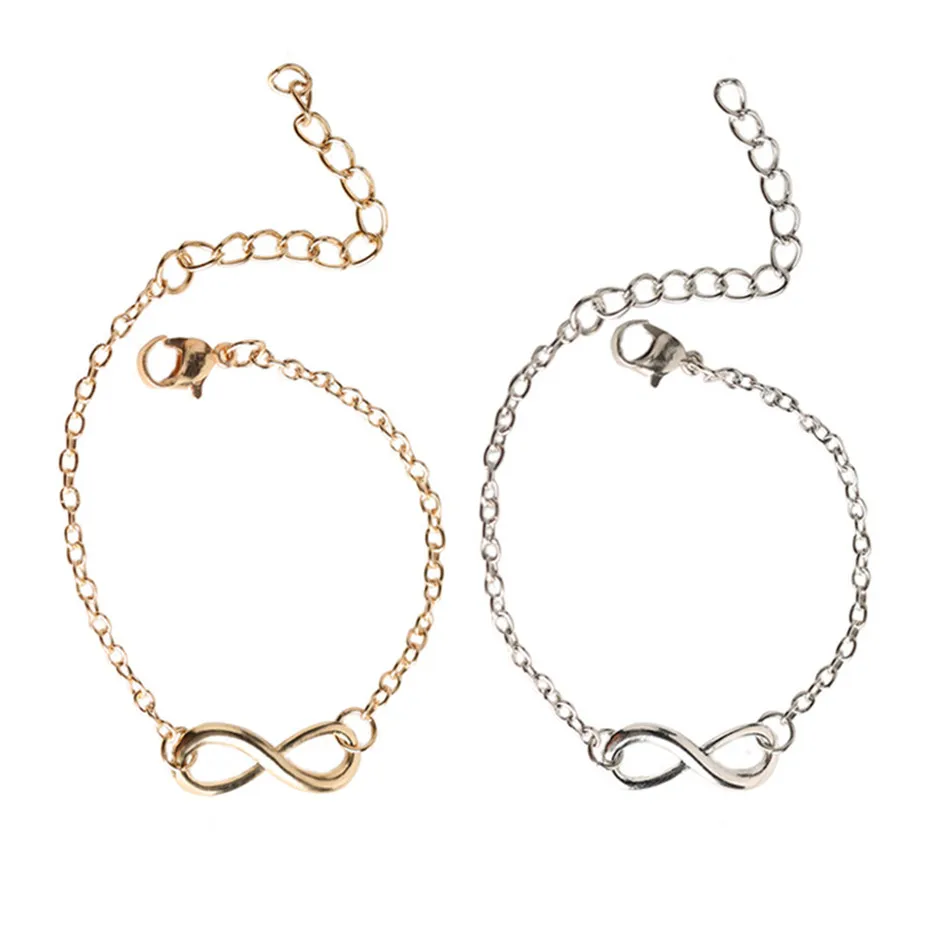 Charm Jewelry Accessories Gold Silver Alloy Simple 8 Shape Adjustable Bracelet Women Engagement Gift Girlfriend Birthday Present (5)