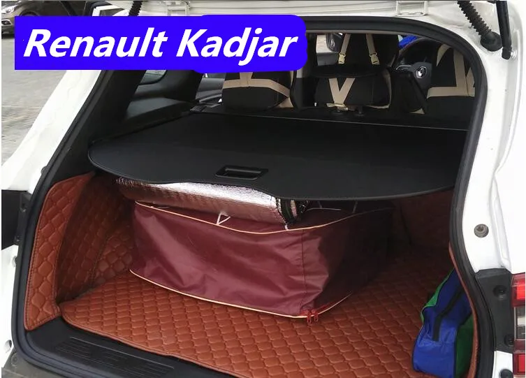 

NEW Car Rear Trunk Security Shield Shade Cargo Cover For Renault kadjar 2016 2017 2018 (Black, beige)