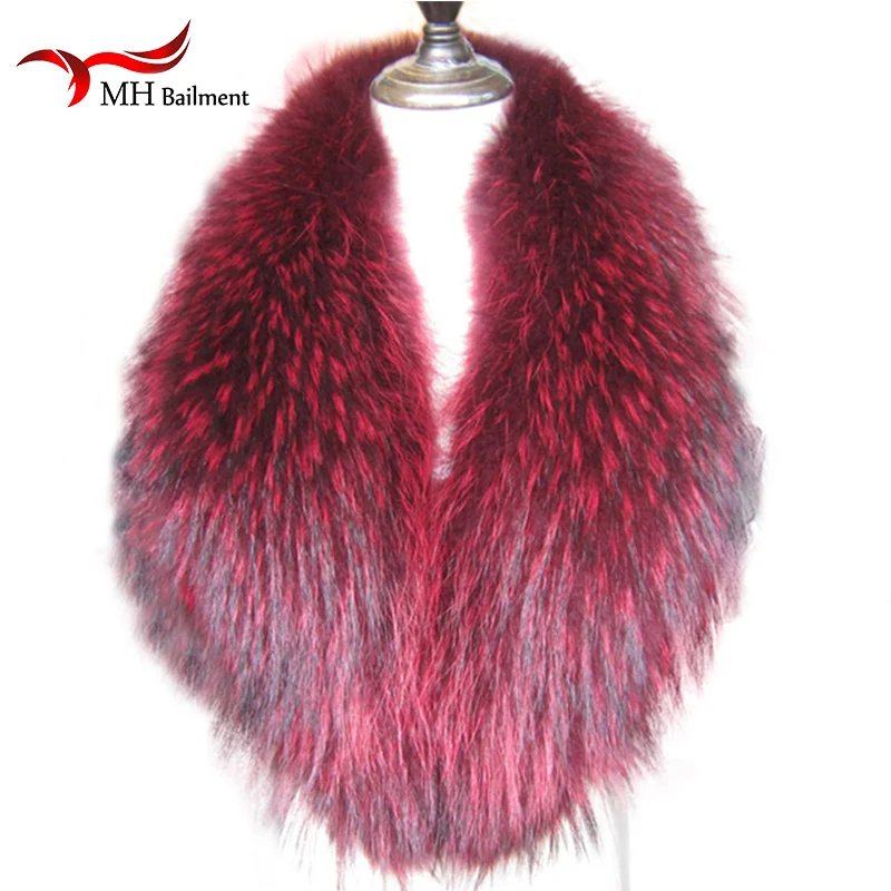 Women Men Real Fur Collar Shawls Fur Scarves Coats Accessory Classic