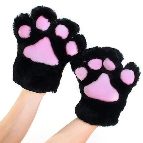 1 Pair Anime Cosplay Party Costume Cute Cat Bear Plush Paw Claw