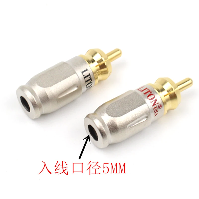 HiFi аудио 4 шт. Hi-End LITON RCA штекер позолоченный Тип припоя адаптер динамик Соединительный аудио-кабель Разъем