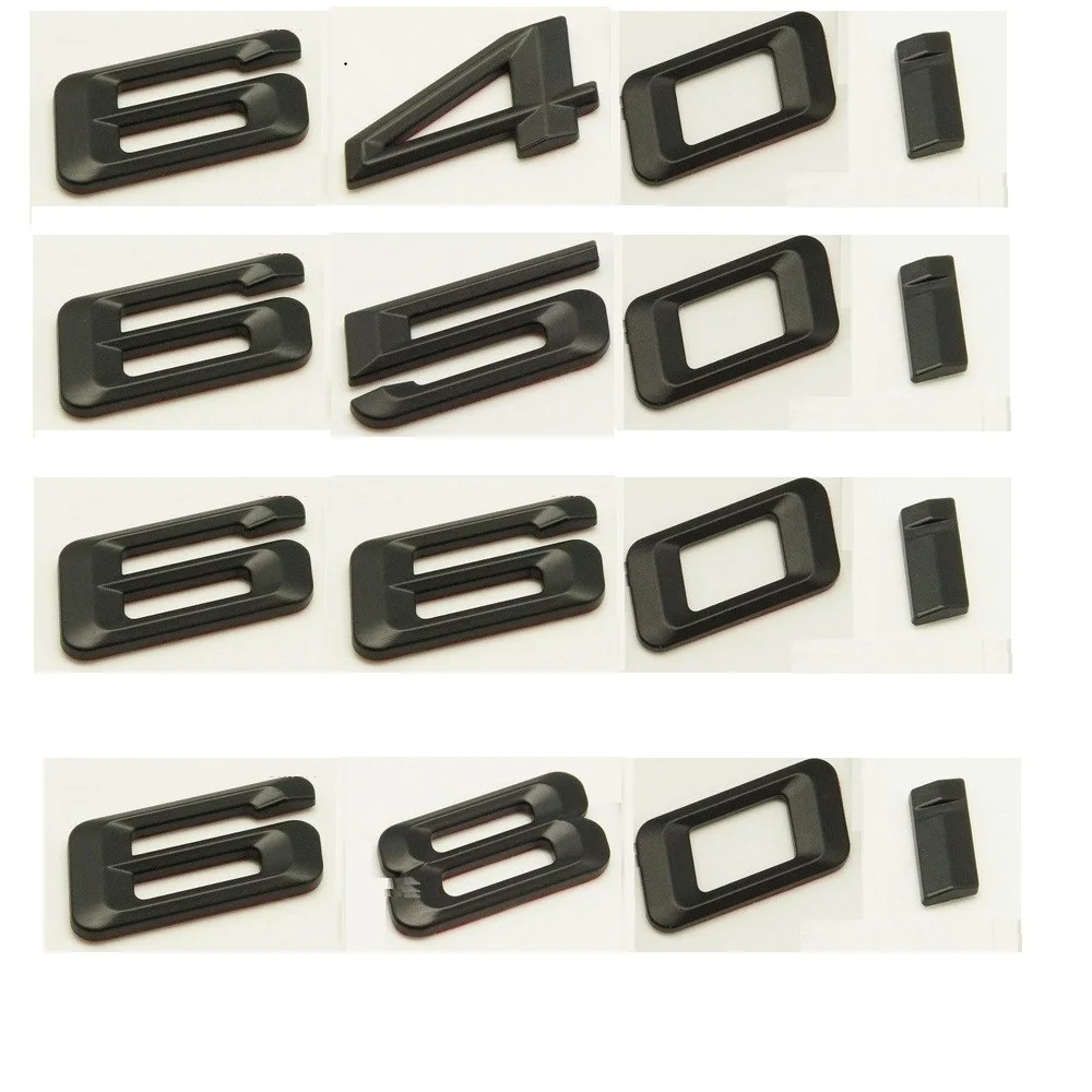 

Black ABS Number Letters Word Car Trunk Badge Emblem Letter Decal Sticker for BMW 6 Series 640i