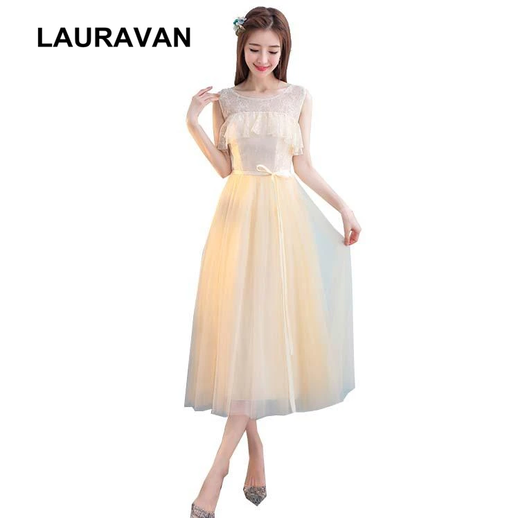 Vestidos De Dama De Honor Junior De Tul A La Altura De Té Blanco main image 0