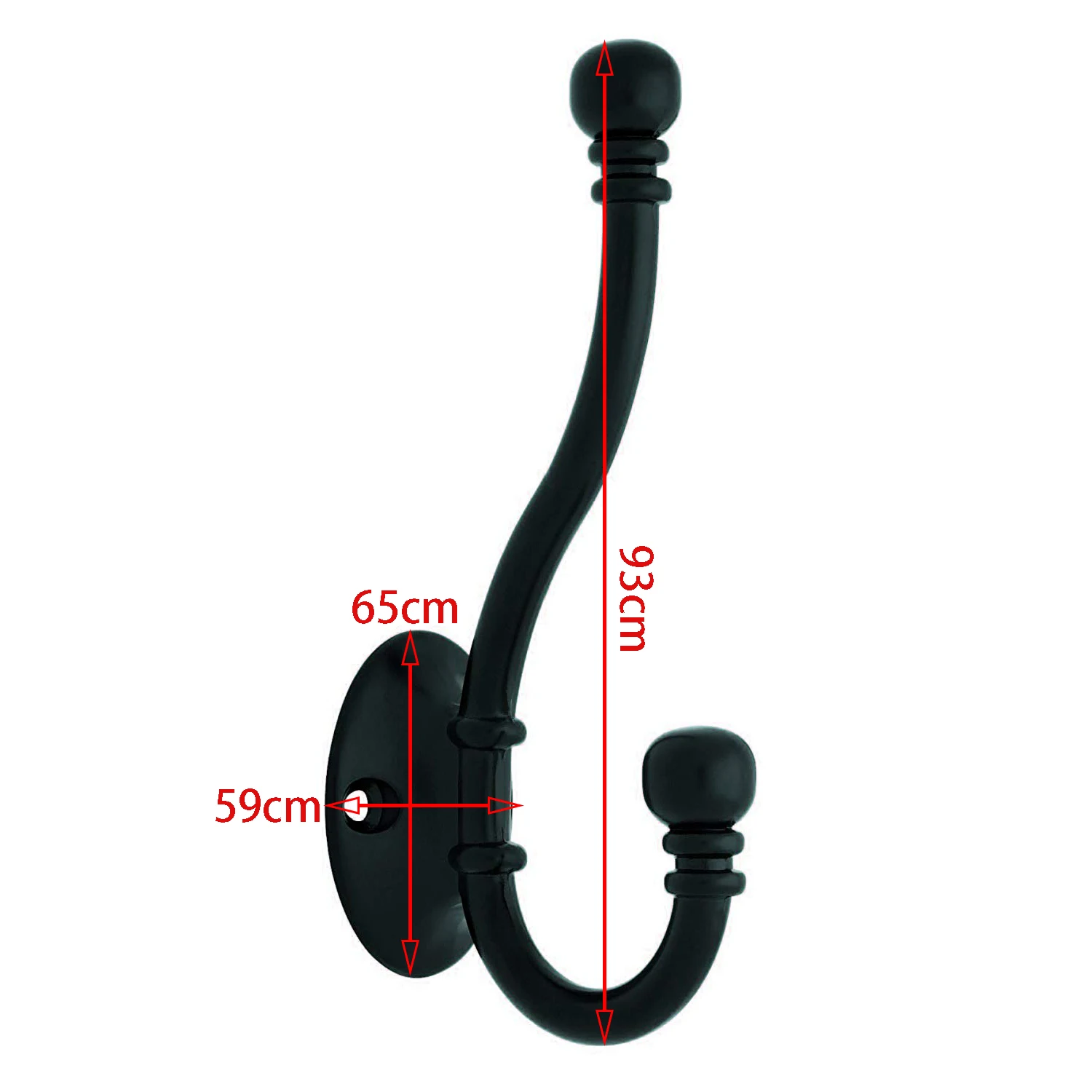 SHGO-FBCHHB5-FB-C Ball End Coat and Hat Hook (5-Pack), плоский черный, 5-Pack