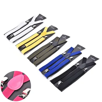 

1pc Adjustable Shirts Braces Candy Color Unisex Adult Men's Suits Suspenders 3 Clip Buckle Suspenders for Women Belt Strap