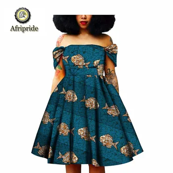 

2019 African dresses for women AFRIPRIDE ankara print bashiki bazin riche casual women dress ankara print batik cotton S1825037