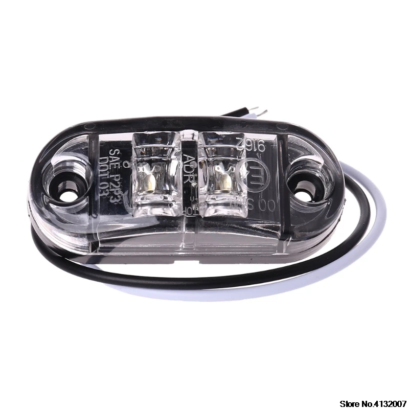 

1 PC White 2LED Side Marker Clearance Light Lamp Car Truck Trailer Caravan 10-32V 828 Promotion