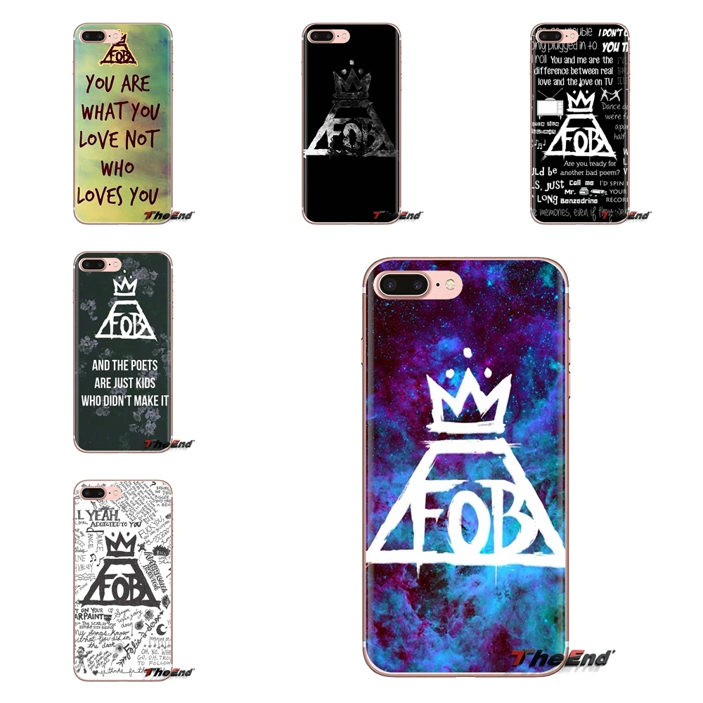 For iPod Touch Apple iPhone 4 4S 5 5S SE 5C 6 6S 7 8 X XR XS Plus MAX Soft Transparent Shell Case Hardcore Fall Out Boy FOB Logo |